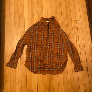 Medium Orange plaid cotton REI Coop long sleeve
